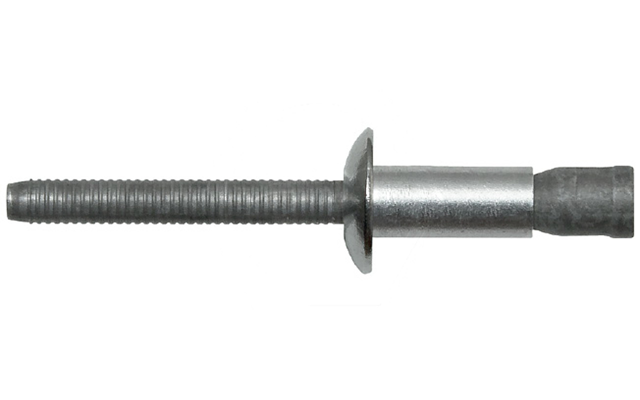 Заклепка вытяжная, усиленная, стандартный бортик АЛ/АЛ