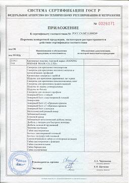 Сертификат на Дюбель-гвоздь "цилиндр" 2